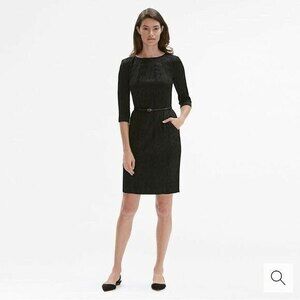 NEW MM LAFLEUR Black Etsuko Satin Jacquard Dress Women's Size 8